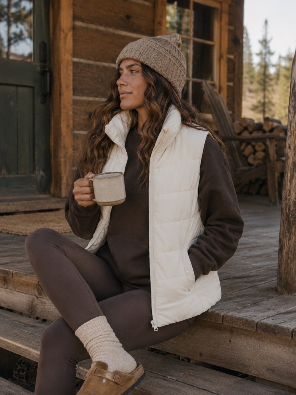 Wind River white puffer vest women’s